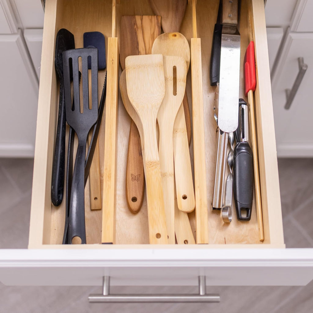 Adjustable Bamboo Drawer Divider 4 Pack W332