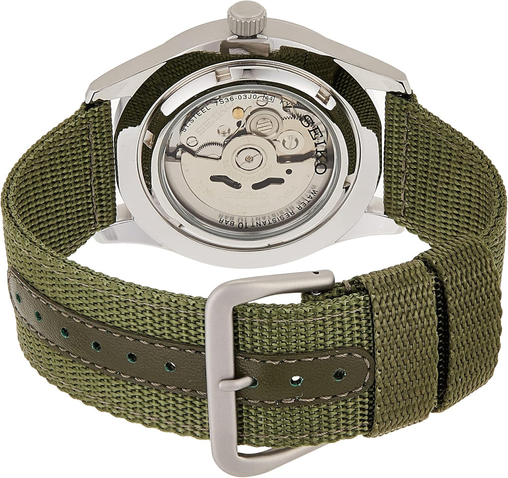 Green 42 mm Automatic Analogue Watch with Fabric Strap H210699