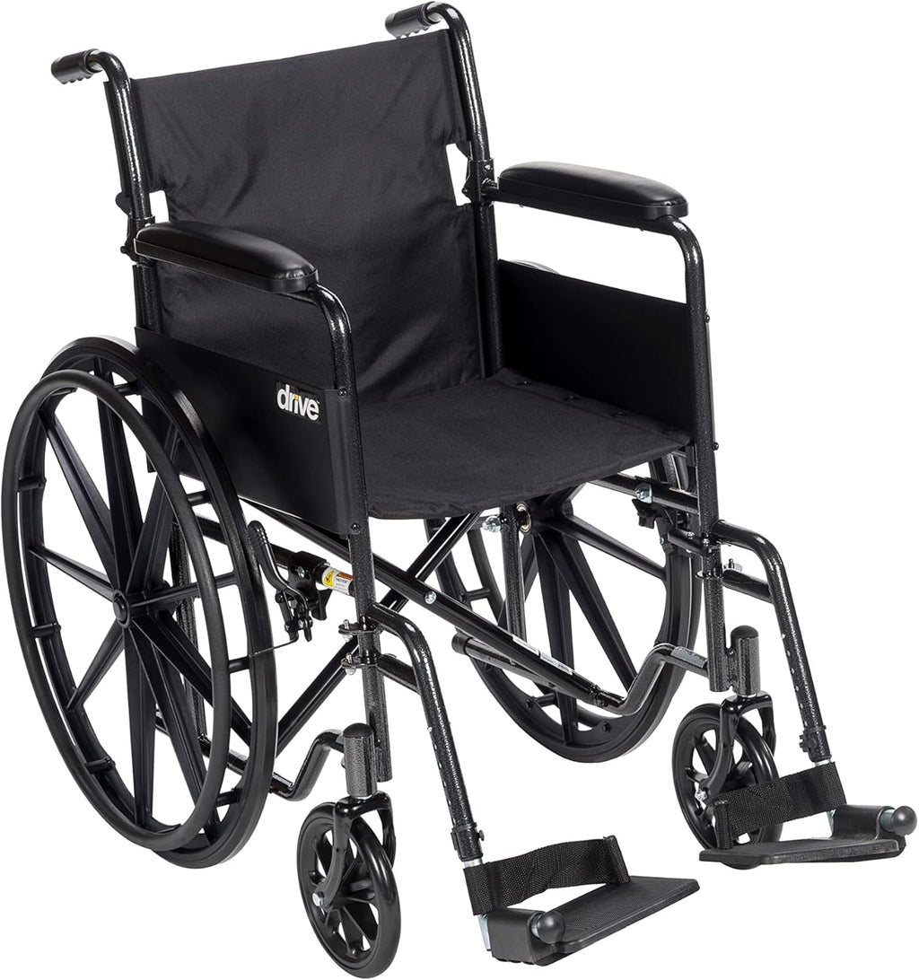 Folding Transport Wheelchair with Full Arms and Removable Swing-Away Footrest M468705