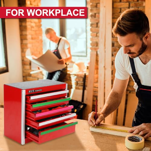 Mini Red Steel Tool Box with 5 Drawer O4127
