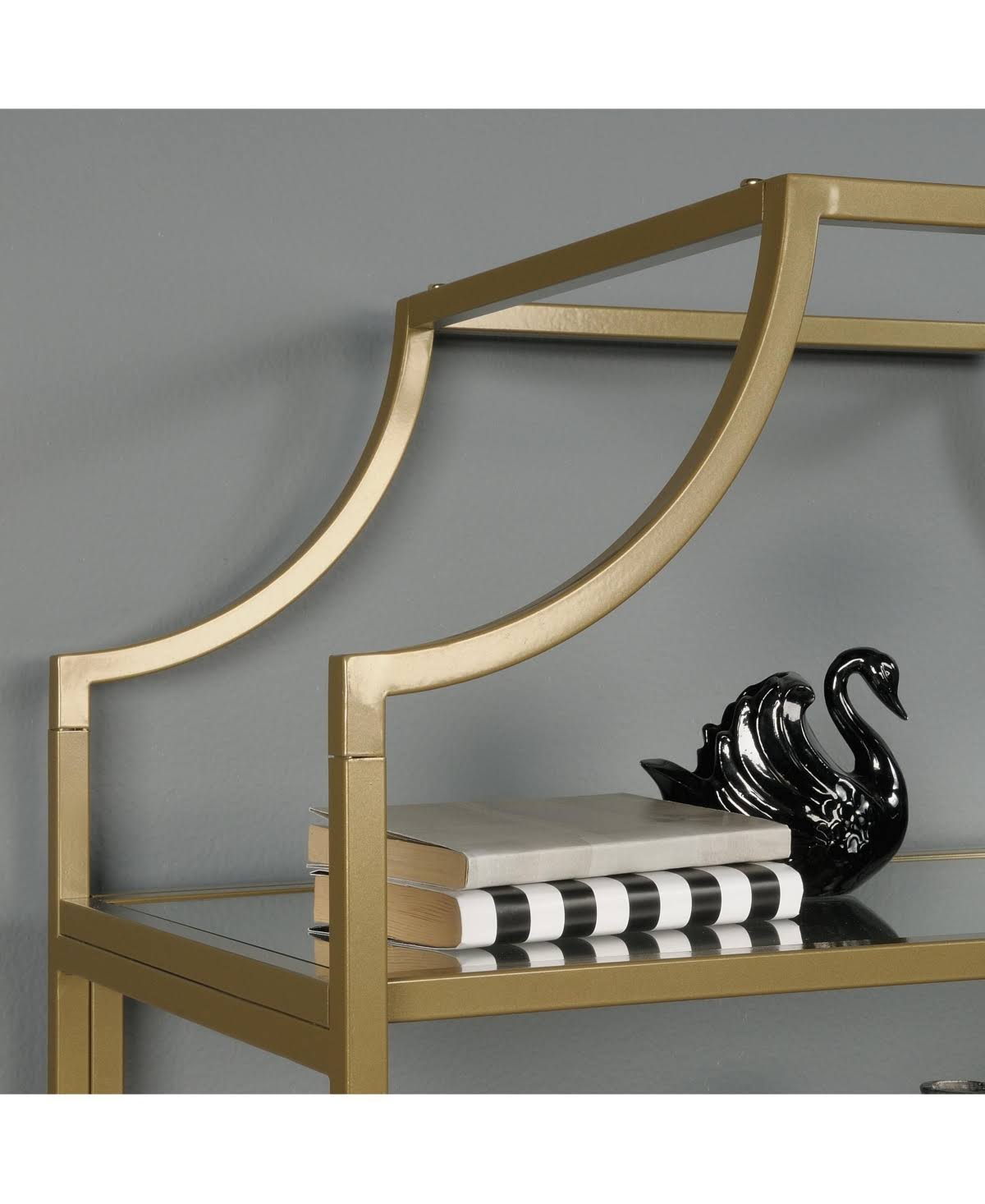 5 Shelf Bookcase, Satin Gold M310226