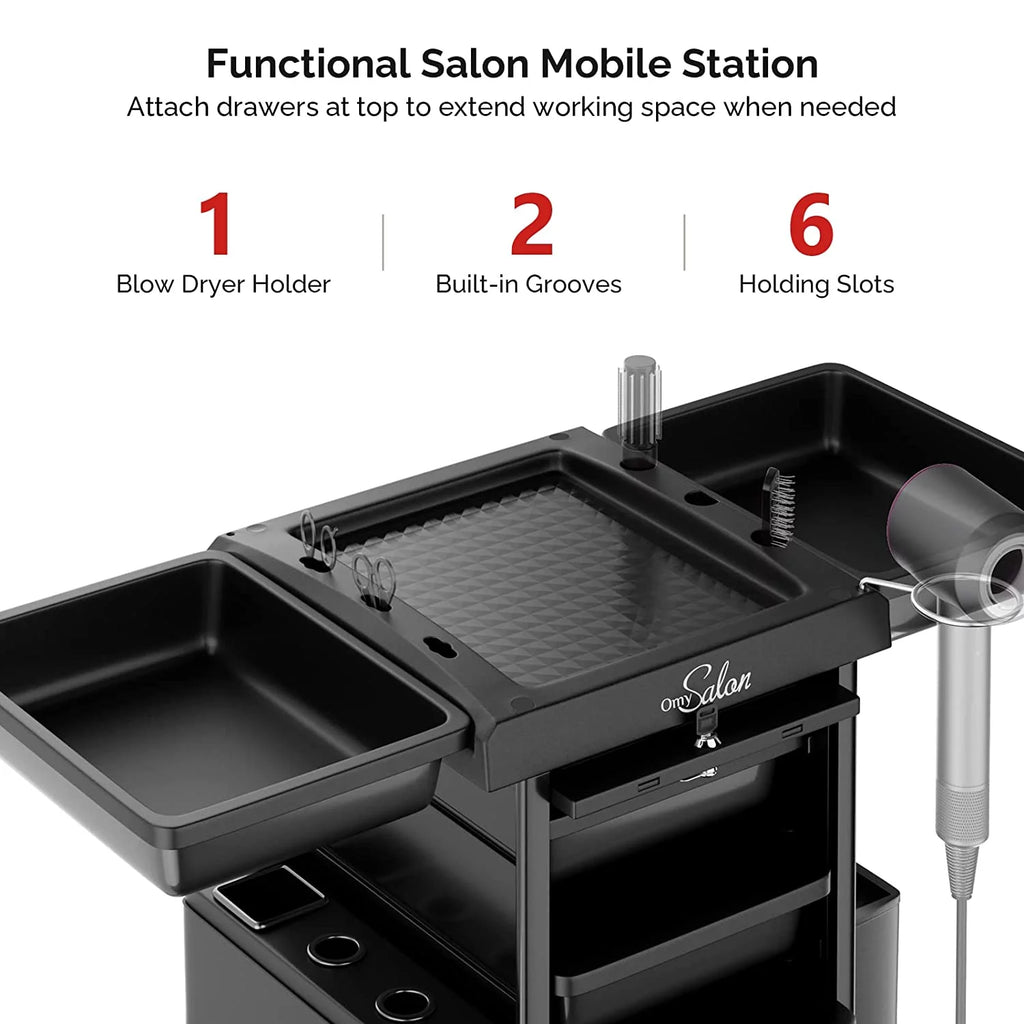 Salon Trolley with Lock 6 Drawers, Rolling Cart A270434