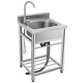 Stainless Steel Single Bowl Free Standing Utility Sink P526