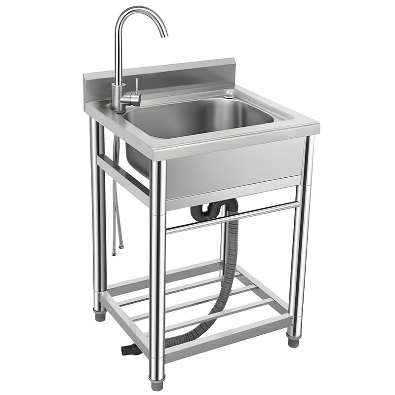 Stainless Steel Single Bowl Free Standing Utility Sink P526