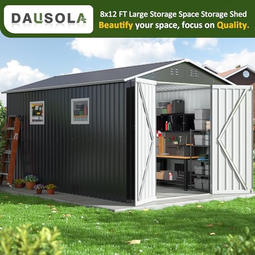 Grey Metal Outdoor Storage Shed E91410