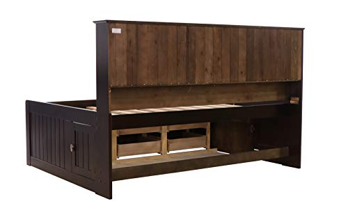 Full Espresso Bookcase Daybed with 6 Drawers B68333