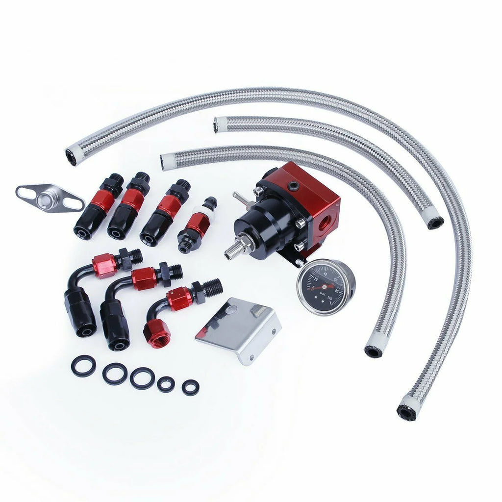 Fuel Pressure Regulator Kit with 0-100psi Gauge 6AN M95664