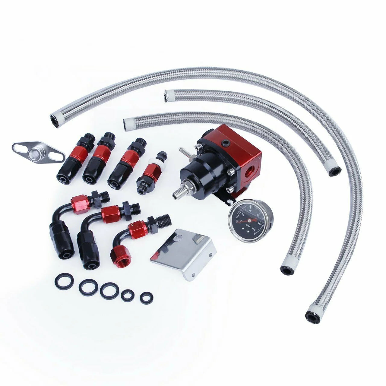 Fuel Pressure Regulator Kit with 0-100psi Gauge 6AN M95664