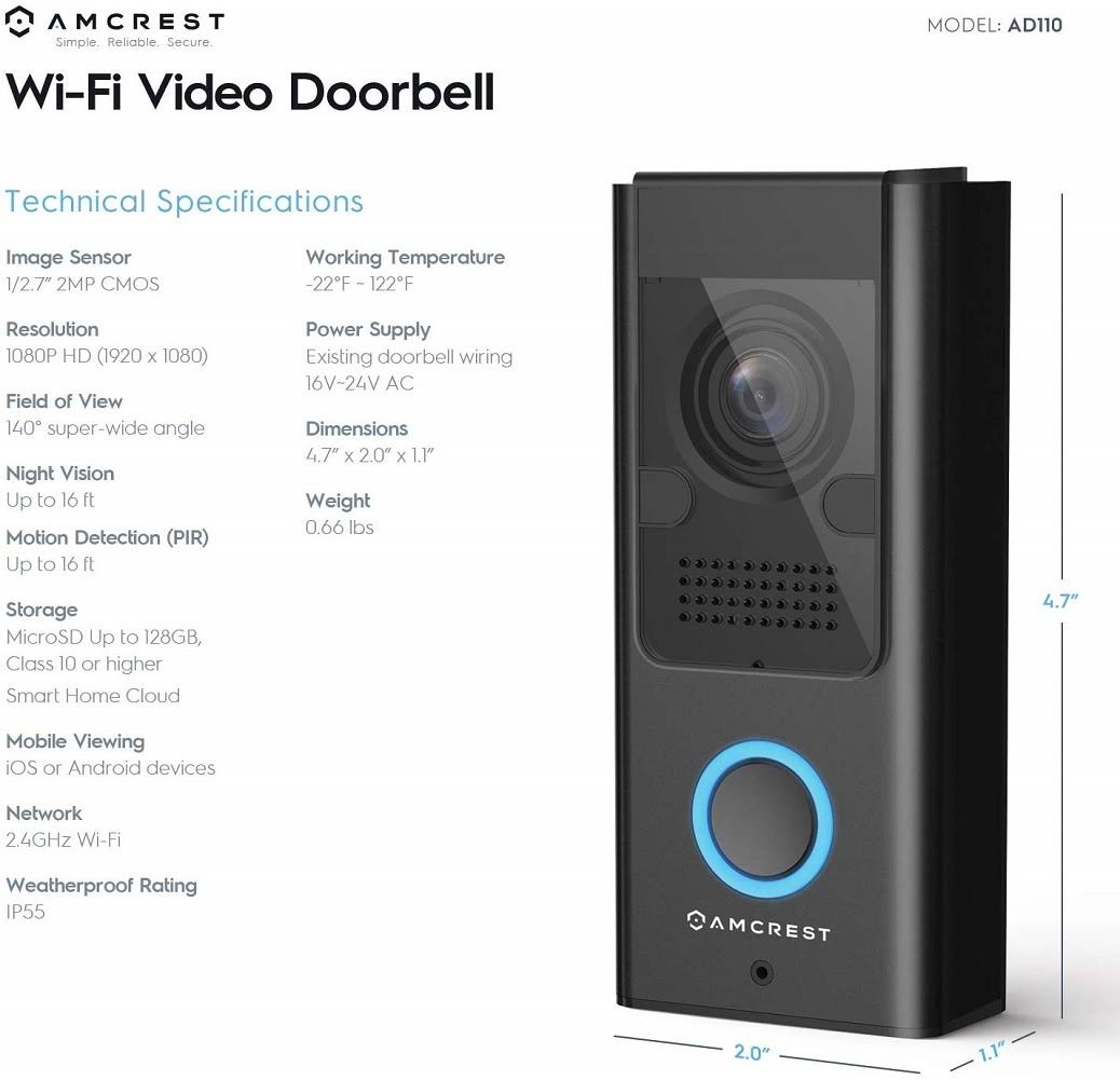 Video Doorbell Camera W622