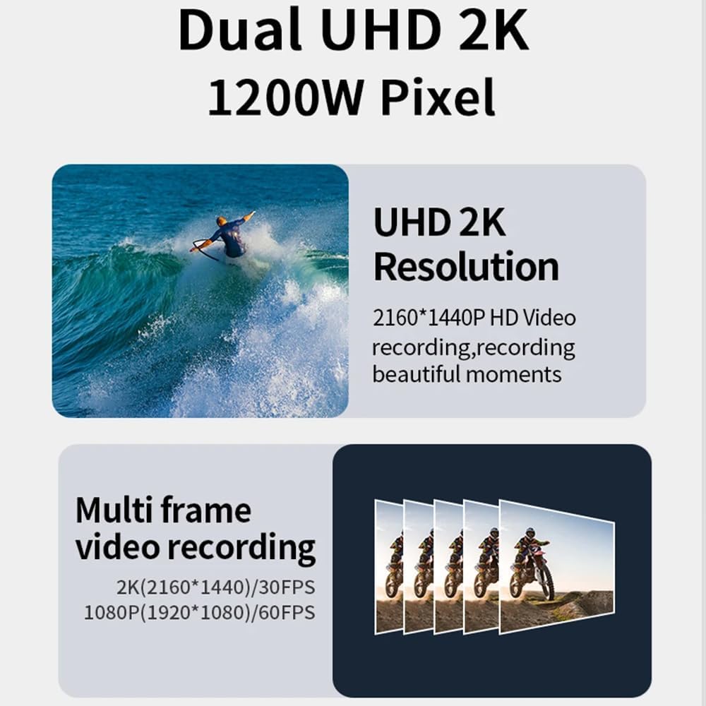 Motorcycle 2K Dash Cam with Front & Rear Camera K1560