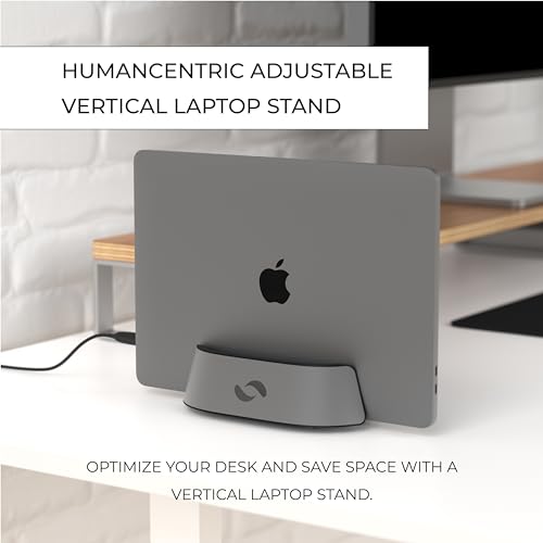 Black Aluminum Adjustable Vertical Laptop Stand R450053