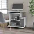 White Engineered Wood Computer Desk with Keyboard Tray 31.5 x 19.7 x 29.5 Inches S436