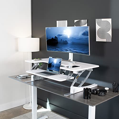 36 inch Electric Height Adjustable Stand Up Desk Converter Black K70457