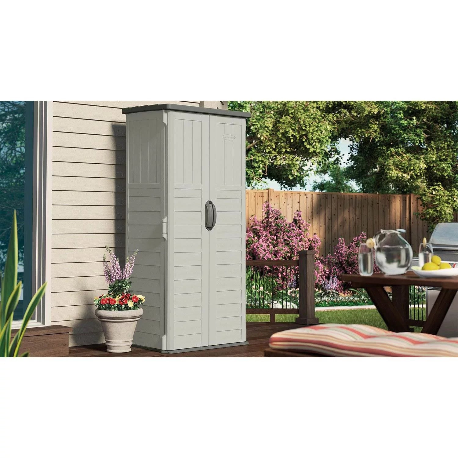 Resin Vertical Storage Shed, 22 Cubic feet R7480