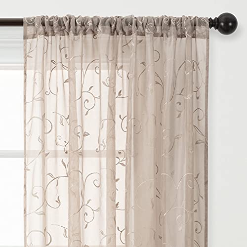 Navy Blue Sheer Curtains 52" x 108" 2 Panels X16411