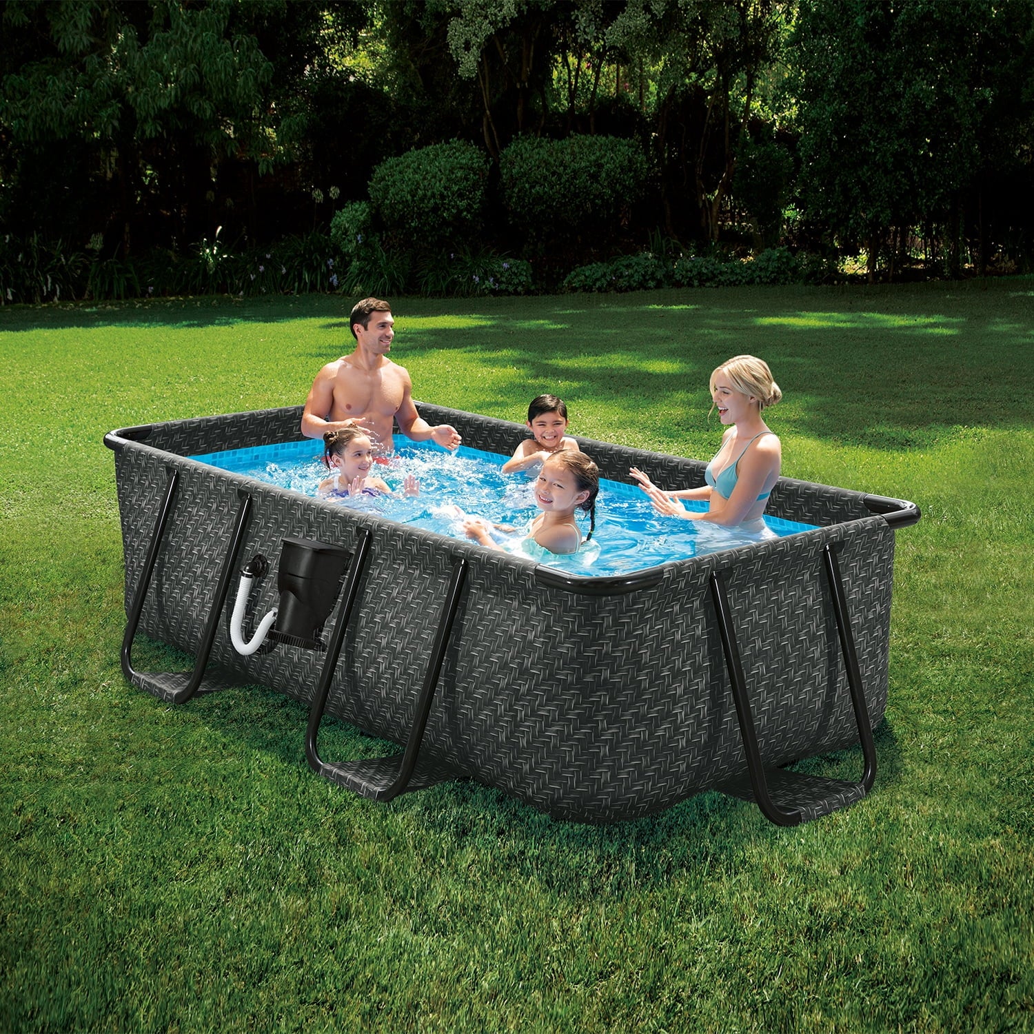 16' Long Dark Herringbone Rectangular Pool C610