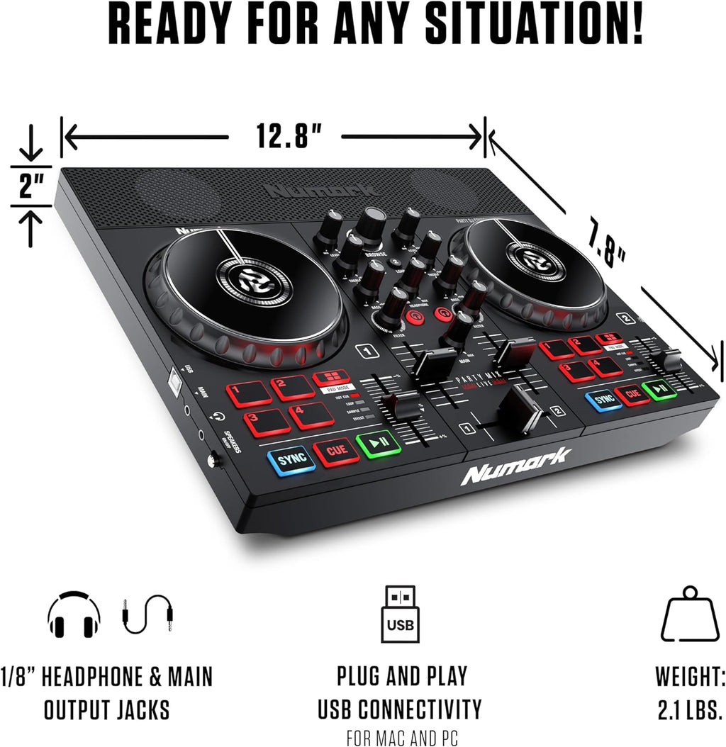 DJ Controller with Built in Speakers and DJ Mixer J3518