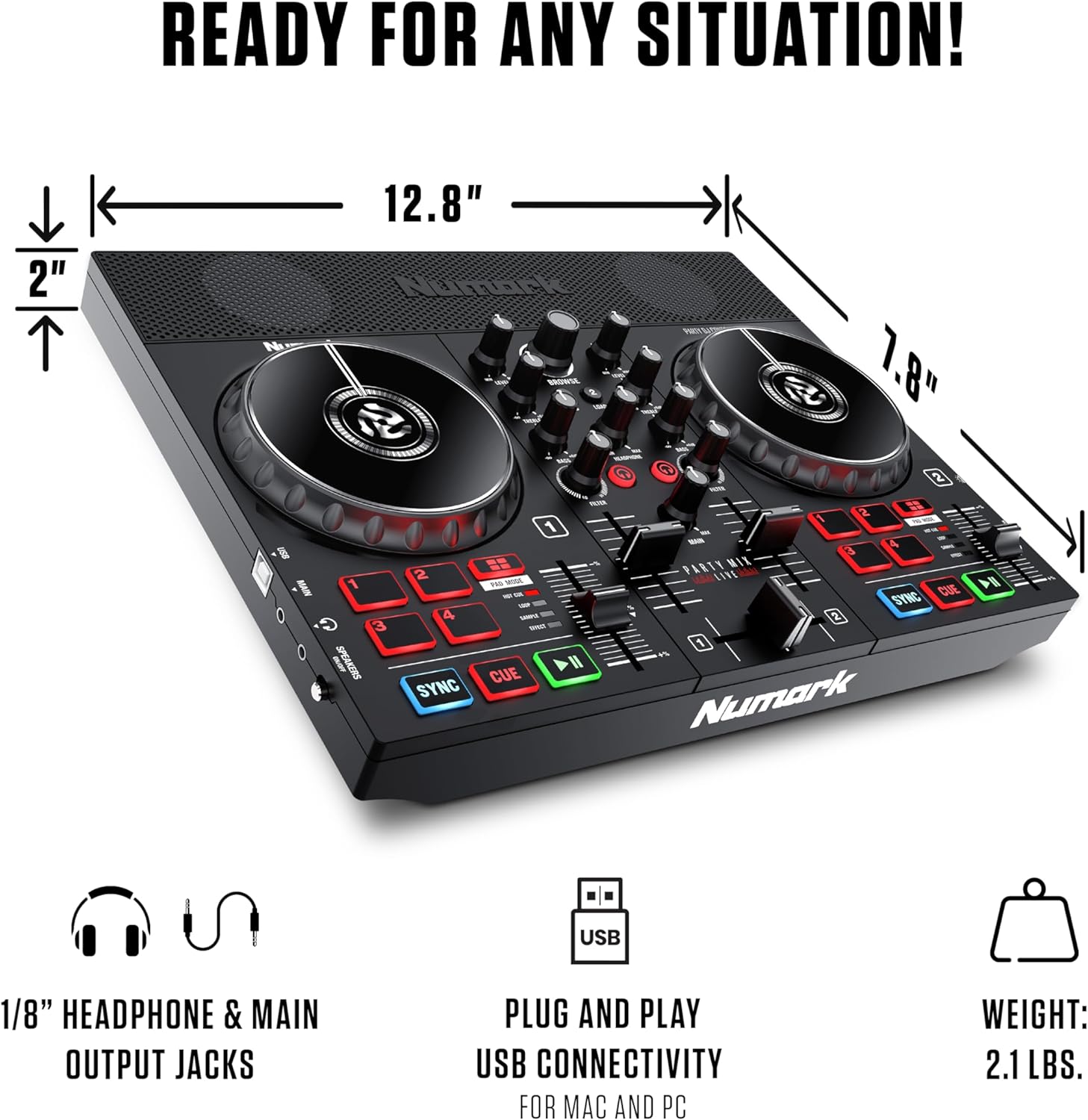 DJ Controller with Built in Speakers and DJ Mixer J3518