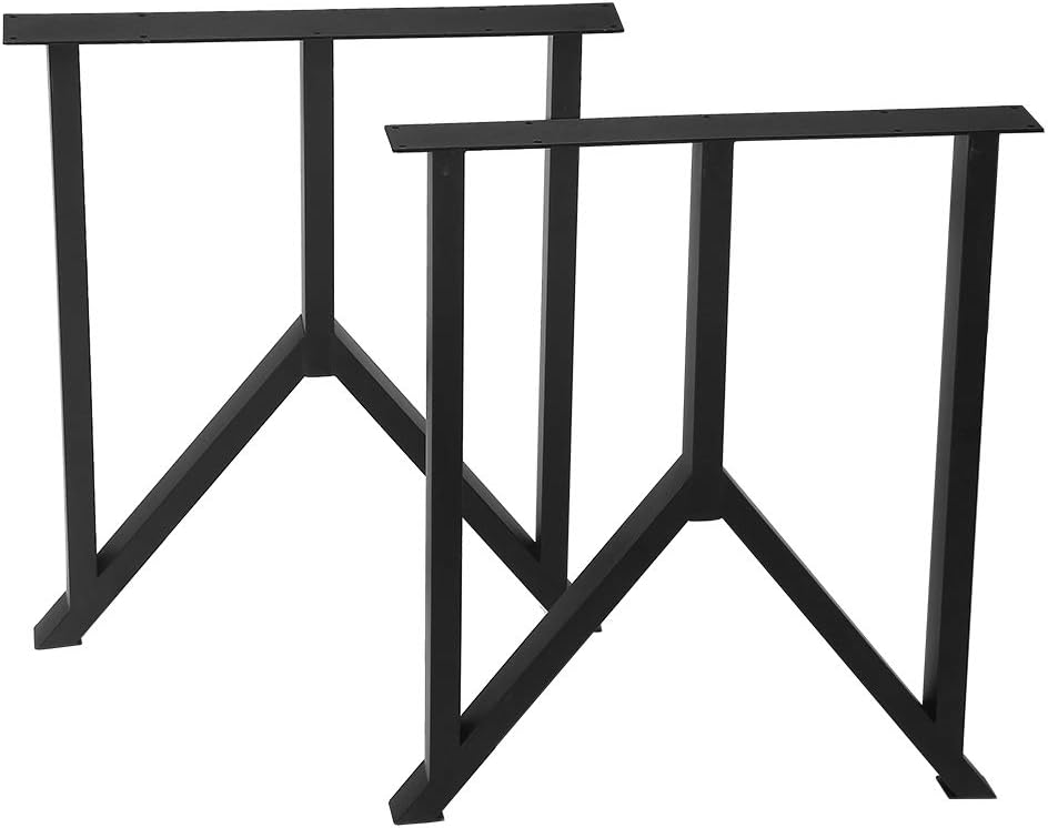 Black 28" Height 35" Wide Heavy Duty Metal Table Legs 2 PCS P889806