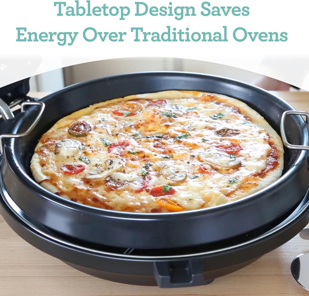 Crispy Crust 12" Rotating Pizza Maker with Stone & Baking Pan L991254