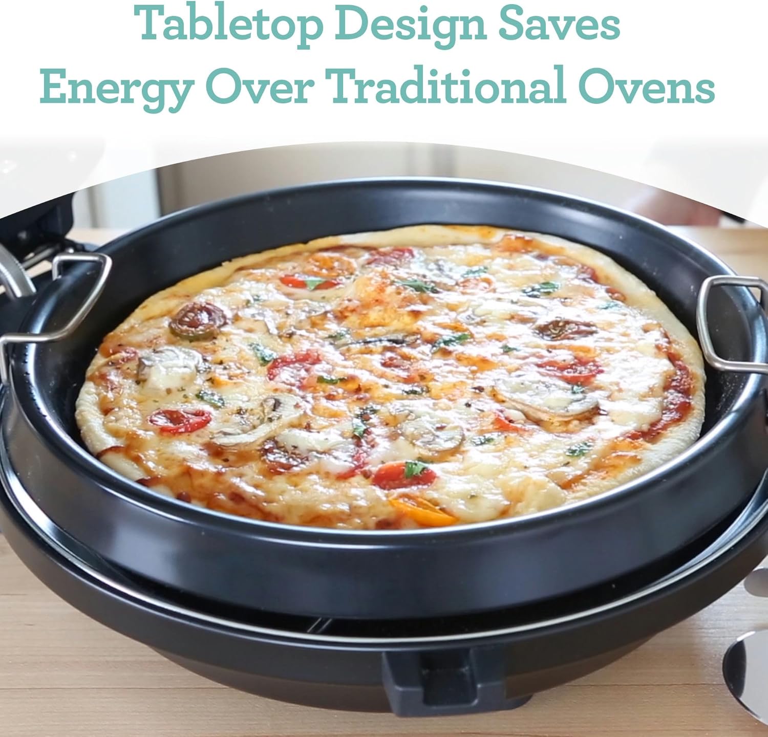 Crispy Crust 12" Rotating Pizza Maker with Stone & Baking Pan L991254