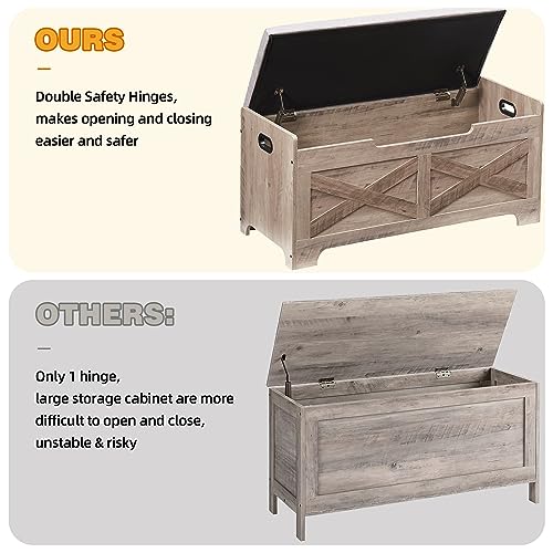 Storage Chest with Safety Hinge Wooden Shoe Bench Y567