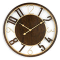 Brown 24-Inch Wooden Analog Wall Clock K737