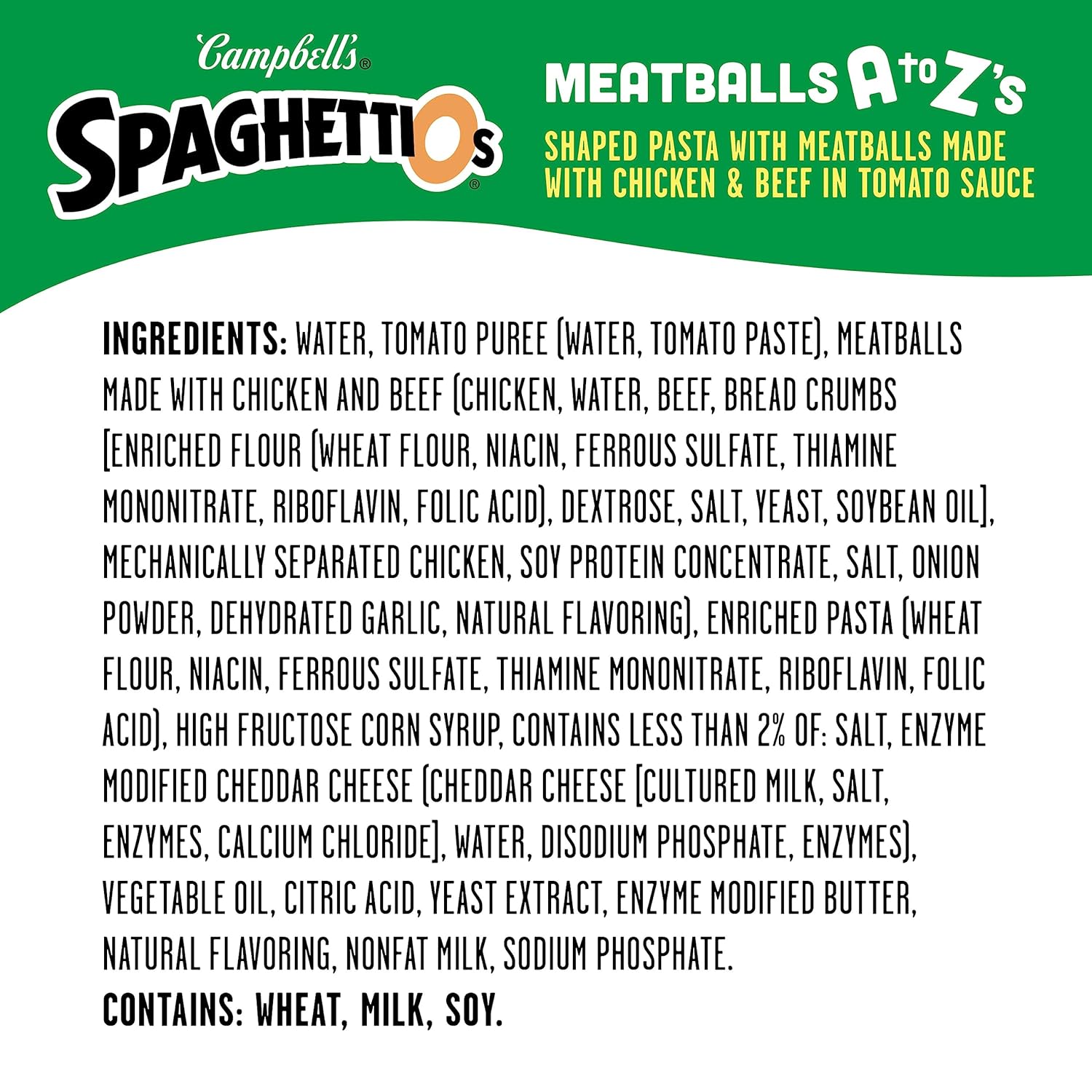 15.6 oz Canned Pasta with Meatballs (Pack of 4) I59128