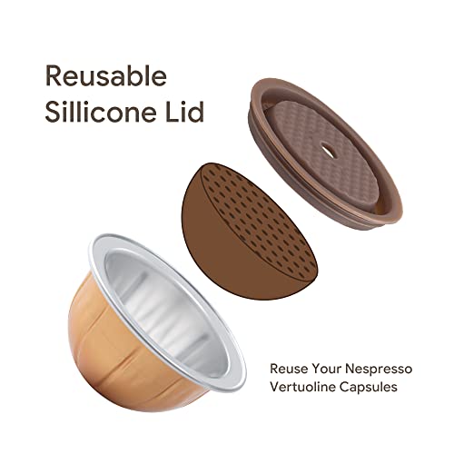 Reusable Silicone Capsule Caps 2 Pcs + Empty Refillable Pods 3 Pcs Z7456