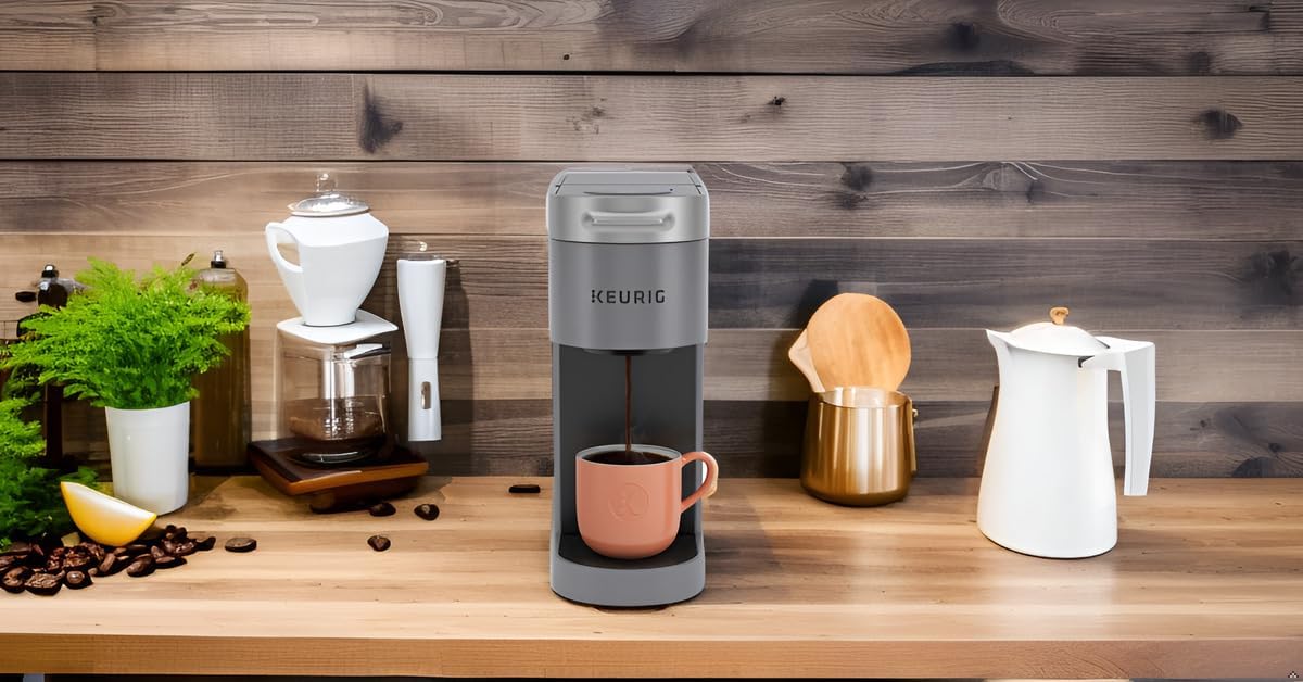 Gray Single Serve Coffee Maker with 12-Count K-Cup and Cleaning Cups (3 Items) B209258