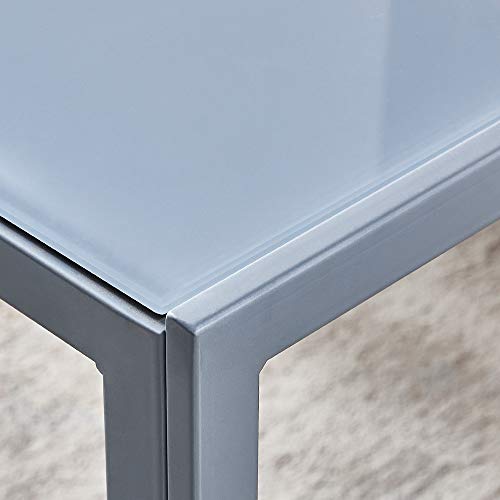 2-Tier Glass Dining Table with Chrome Legs R445
