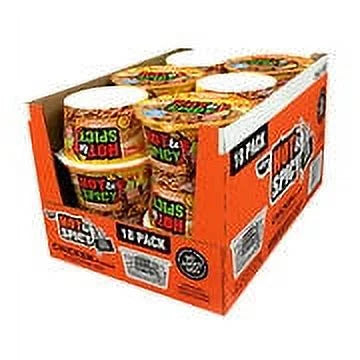 18 ct. 3 oz. Hot & Spicy Chicken Ramen Noodle Soup Bowls N53971