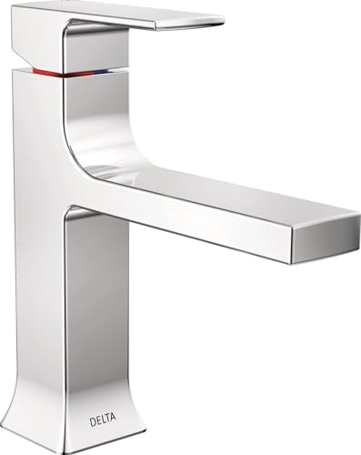 Chrome Single Hole Bathroom Sink Faucet with Metal Push-Pop Drain J5521