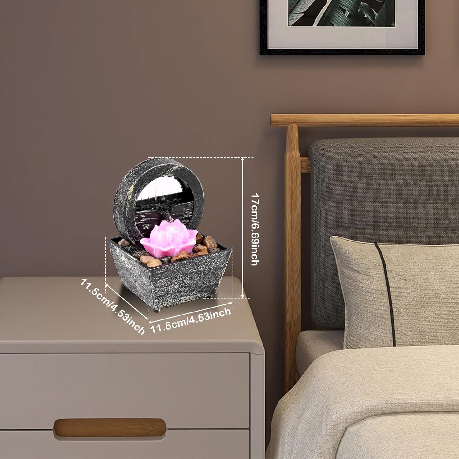 Tabletop Water Fountain with Light Z3127