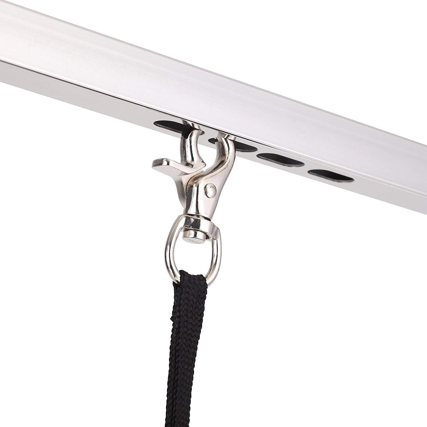36" Folding Dog Pet Grooming Table with Adjustable Arm and Clamps, Loop Noose Stainless Steel Frame Rubber Mat D992