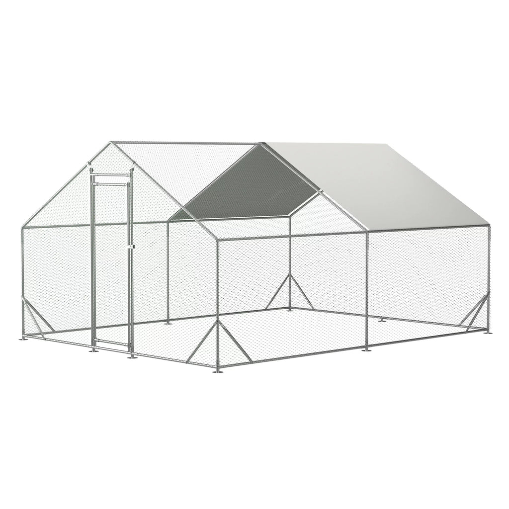 Large Metal Chicken Coop with Waterproof Cover (10' L x 13' W x 6.56' H) B4769