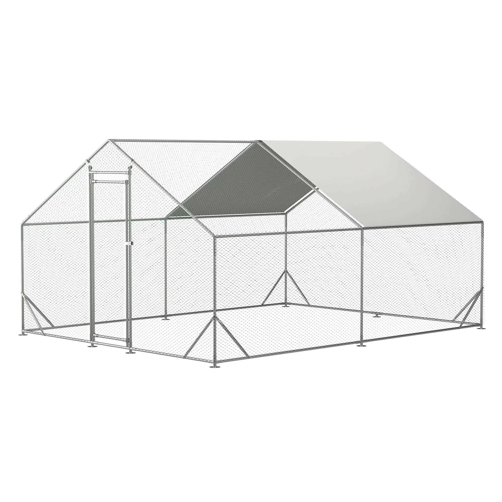 Large Metal Chicken Coop with Waterproof Cover (10' L x 13' W x 6.56' H) B4769