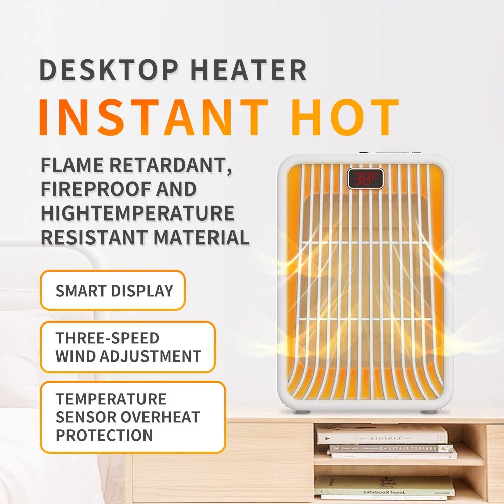 Mini Desktop Heater with LED Night Light D474