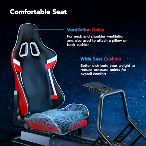 Racing Simulator Cockpit with Monitor Mount and Seat Q880934