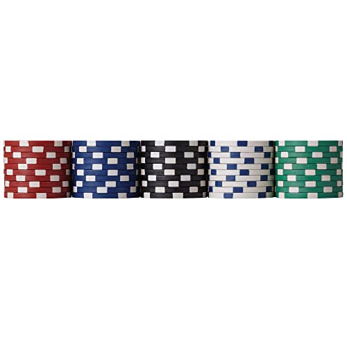 500 Striped Dice Claytec Poker Chip Set with Aluminum Case B906