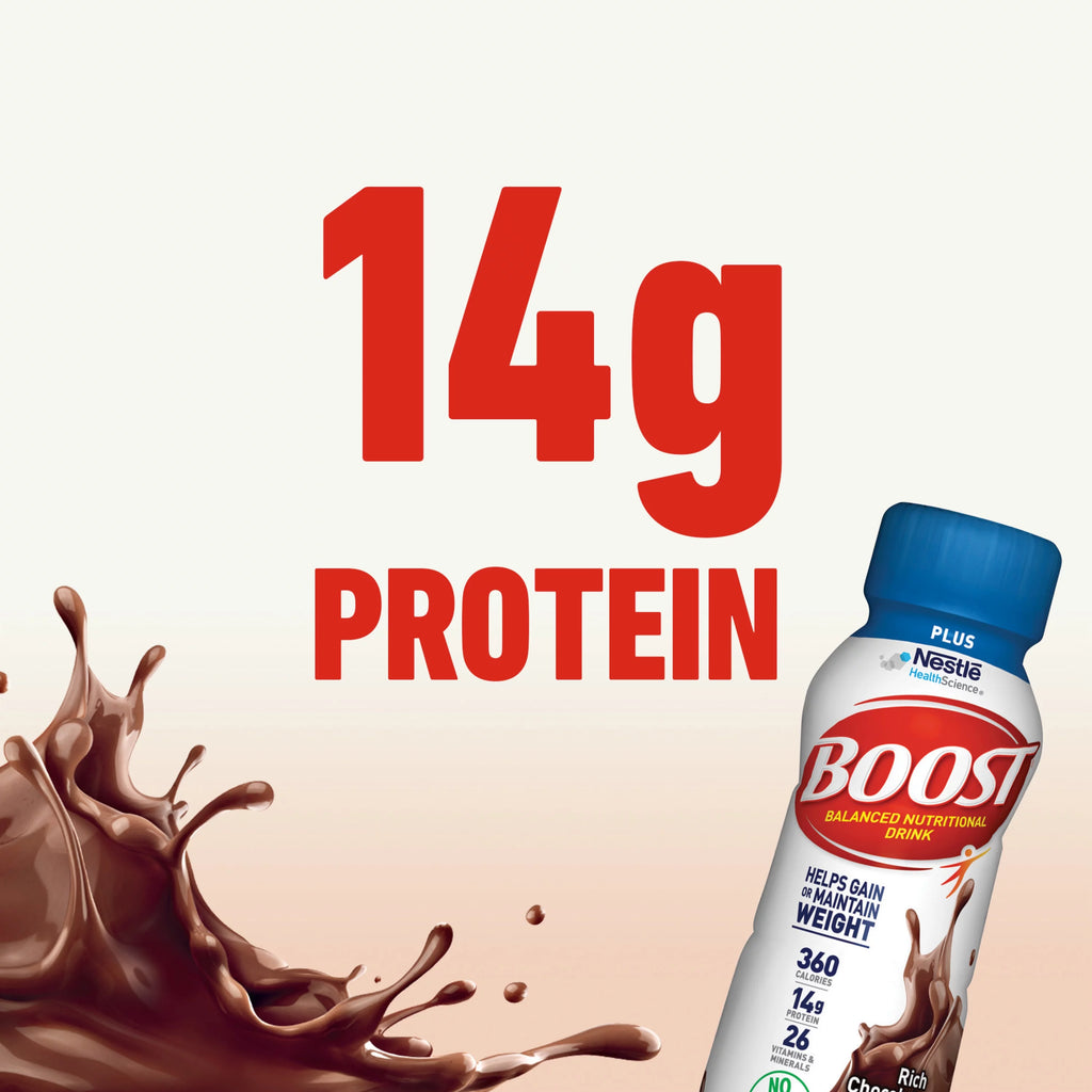 Rich Chocolate Nutritional Drink, 14g Protein, 12-8 fl oz Bottles V7212