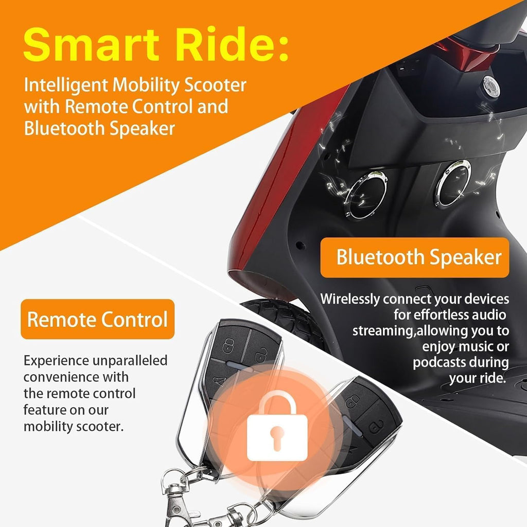 Red 4 Wheel Mobility Scooter 500lbs Capacity N574019