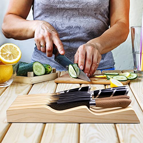 Solid Wood Bamboo Universal Knife Block Without Knives A383