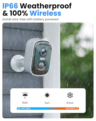 2K Battery Powered WiFi Security Camera (4 Pack) E1016
