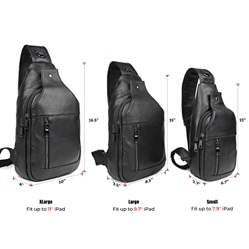 Cowhide Leather Waterproof Sling Crossbody Bag S7455