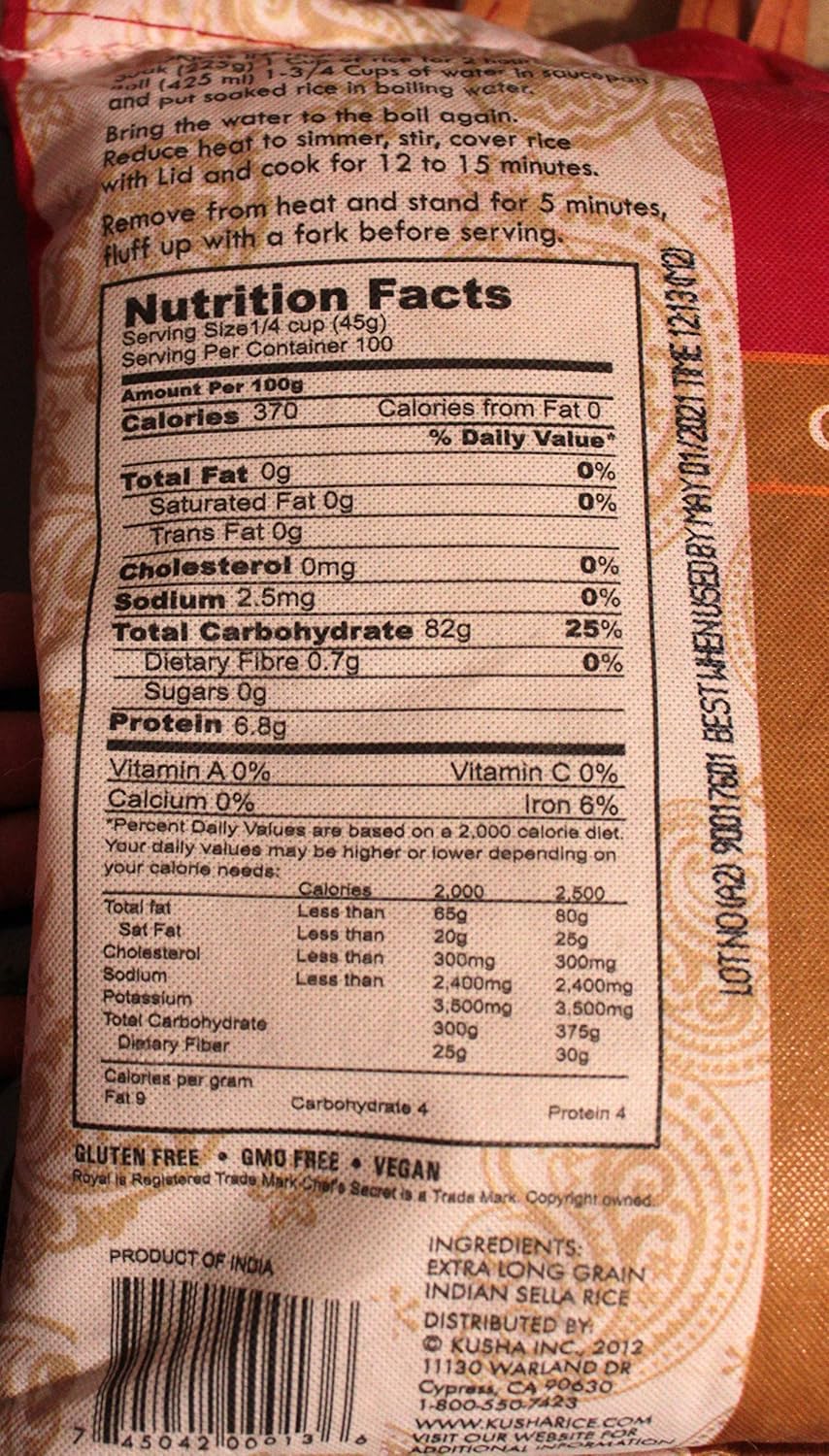 20 lbs Basmati Rice (2 Bags 10 lbs Each) U3622