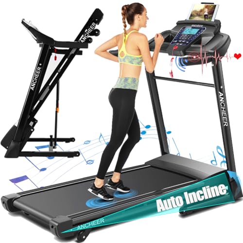 Folding Treadmill with 15% Auto Incline and Bluetooth Speaker X420