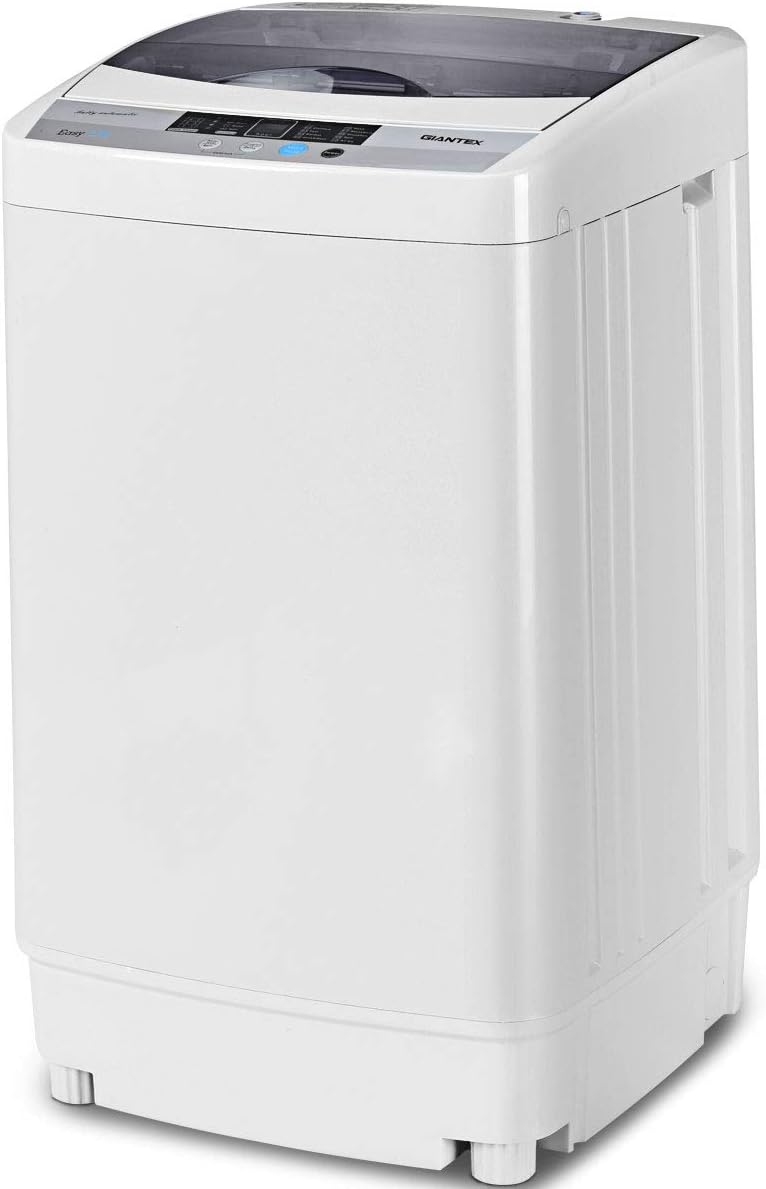 Full-Automatic Portable Compact 1.34 Cu.ft Laundry Washer with Drain Pump 12 Lbs Capacity H63496