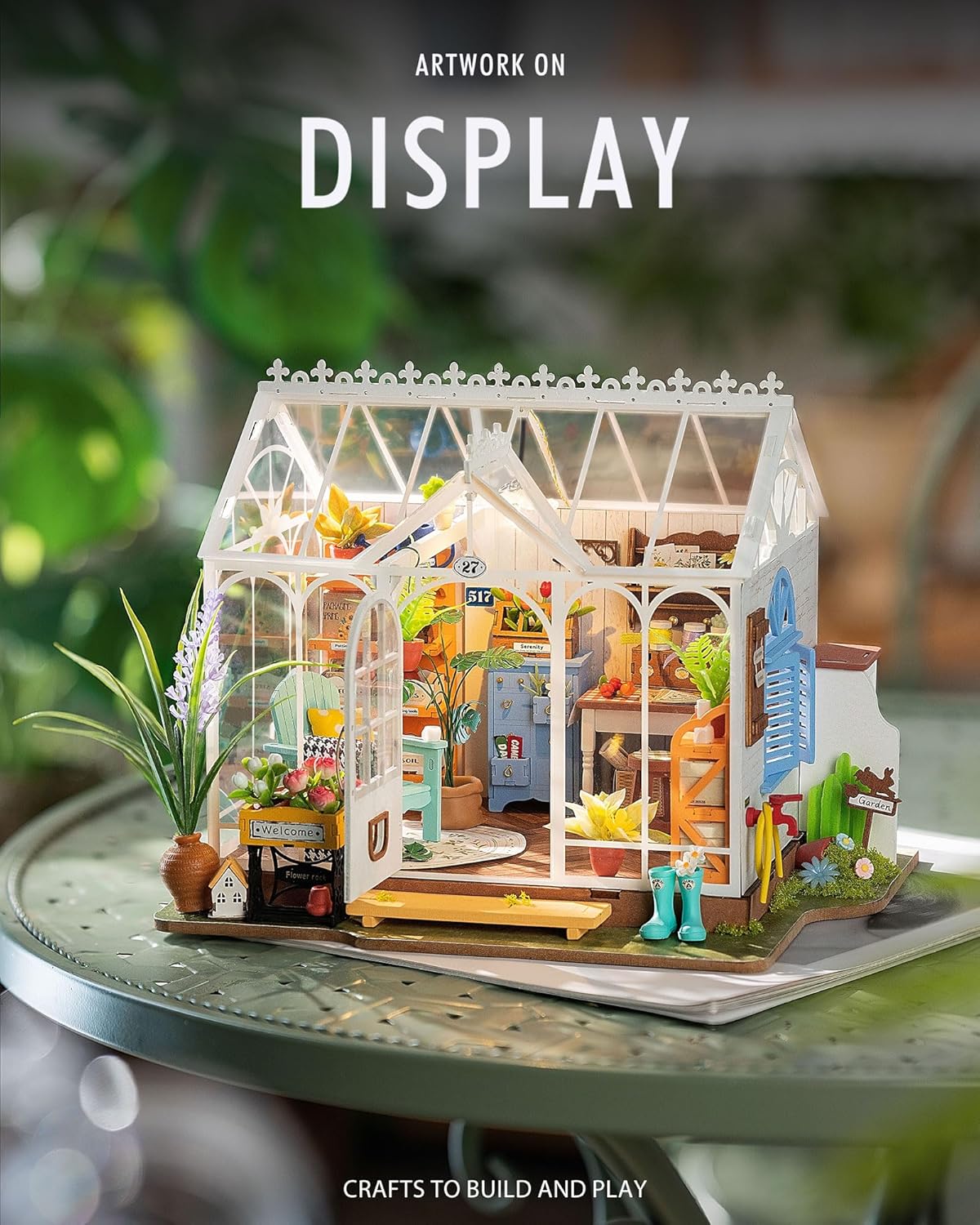 9.6" DIY Miniature Dollhouse Kit with LED X80637