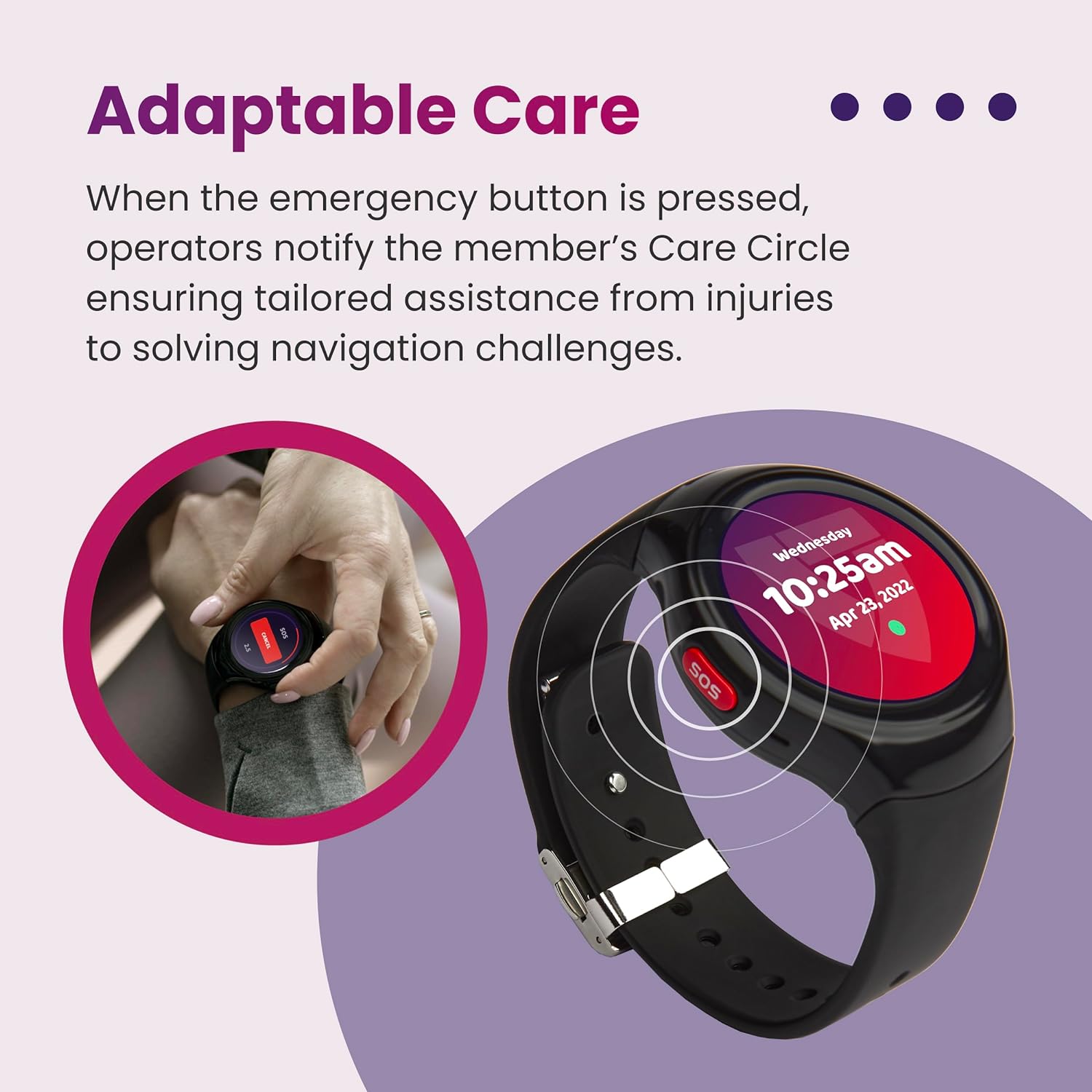 Water-Resistant 4G GPS Medical Alert Smartwatch for Seniors M528
